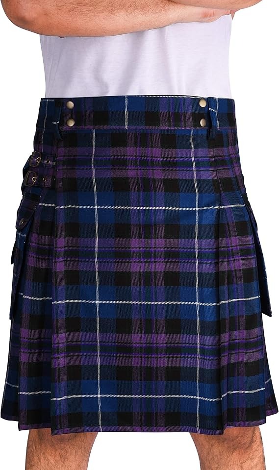 Pride of Scotland tartan utility kilt in bold Highland colours